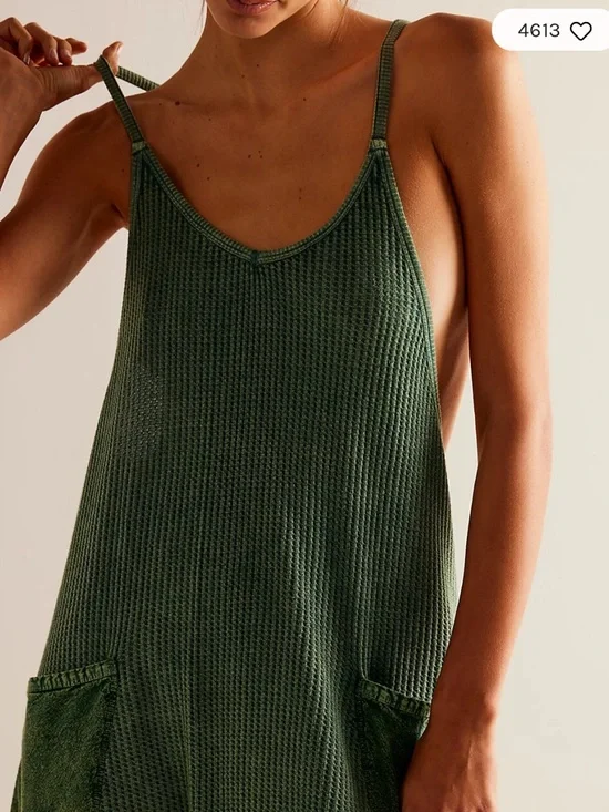 LIKE NEW Free People FP One Frankie Waffle Knit Jumpsuit - Picture 3 of 7